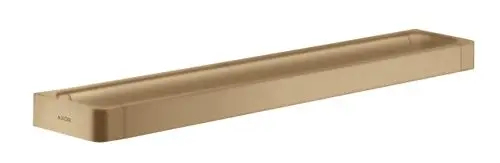 Axor Badetuchhalter in Brushed Bronze, rechteckige Form ohne sichtbare Aufhängung, ideal für die Wandmontage im Badezimmer.